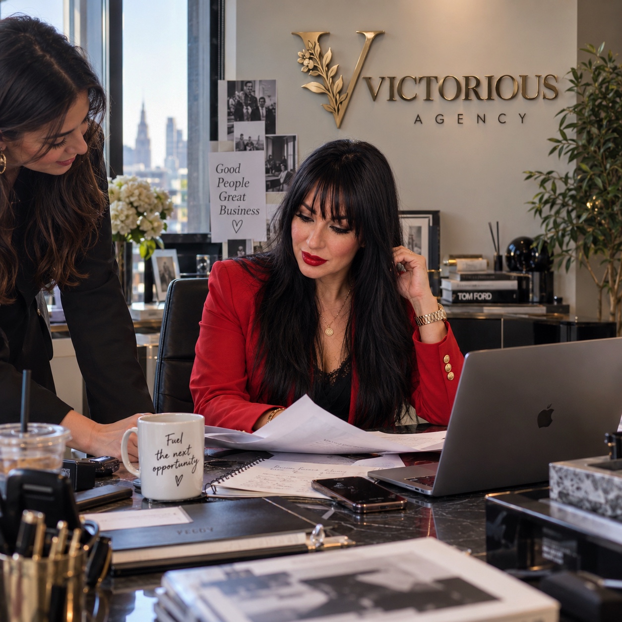 Victoria Beale in a corporate strategy meeting